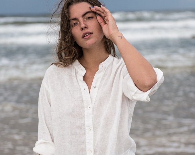 MONACO Natural white Linen Shirt