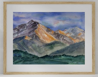 Mountains Painting | Watercolor Landscape Painting