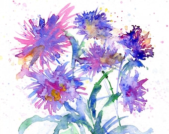 Abstract Flowers Painting | Watercolor Floral Painting | Abstract Flowers Wall Art