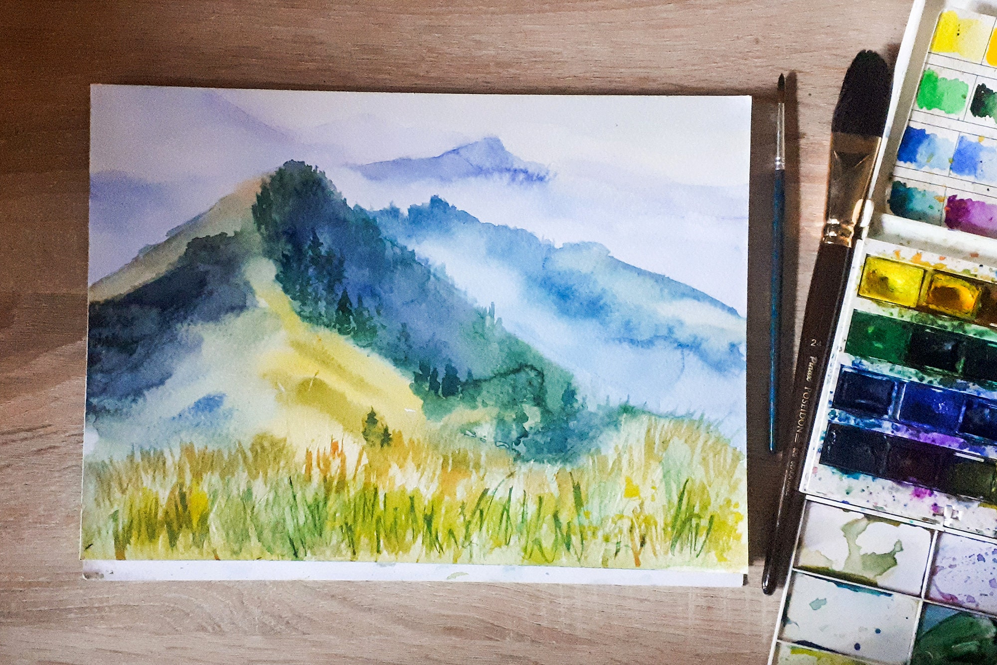 Painting a Mini Canvas - Smoky Mountain Artwork – Camera and a Canvas