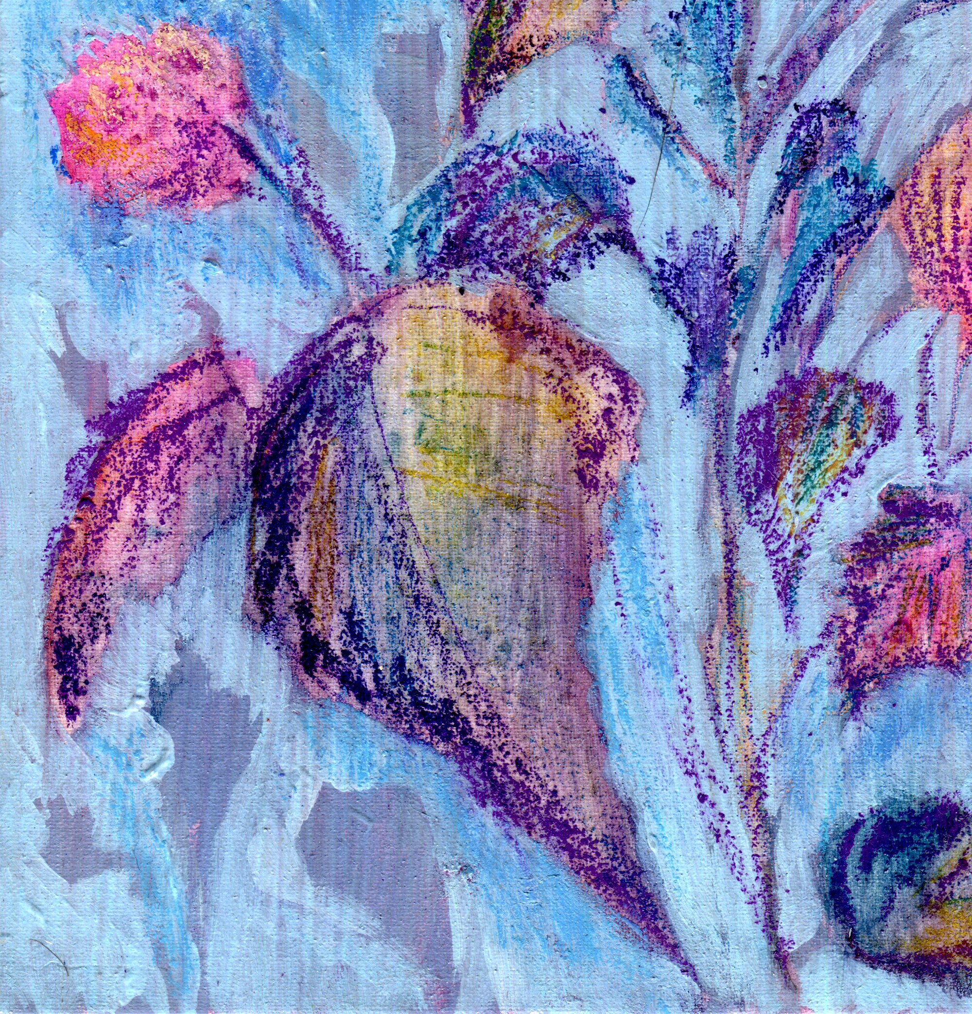 Abstract Blue and Pink Floral Painting Flowers and Foliage - Etsy