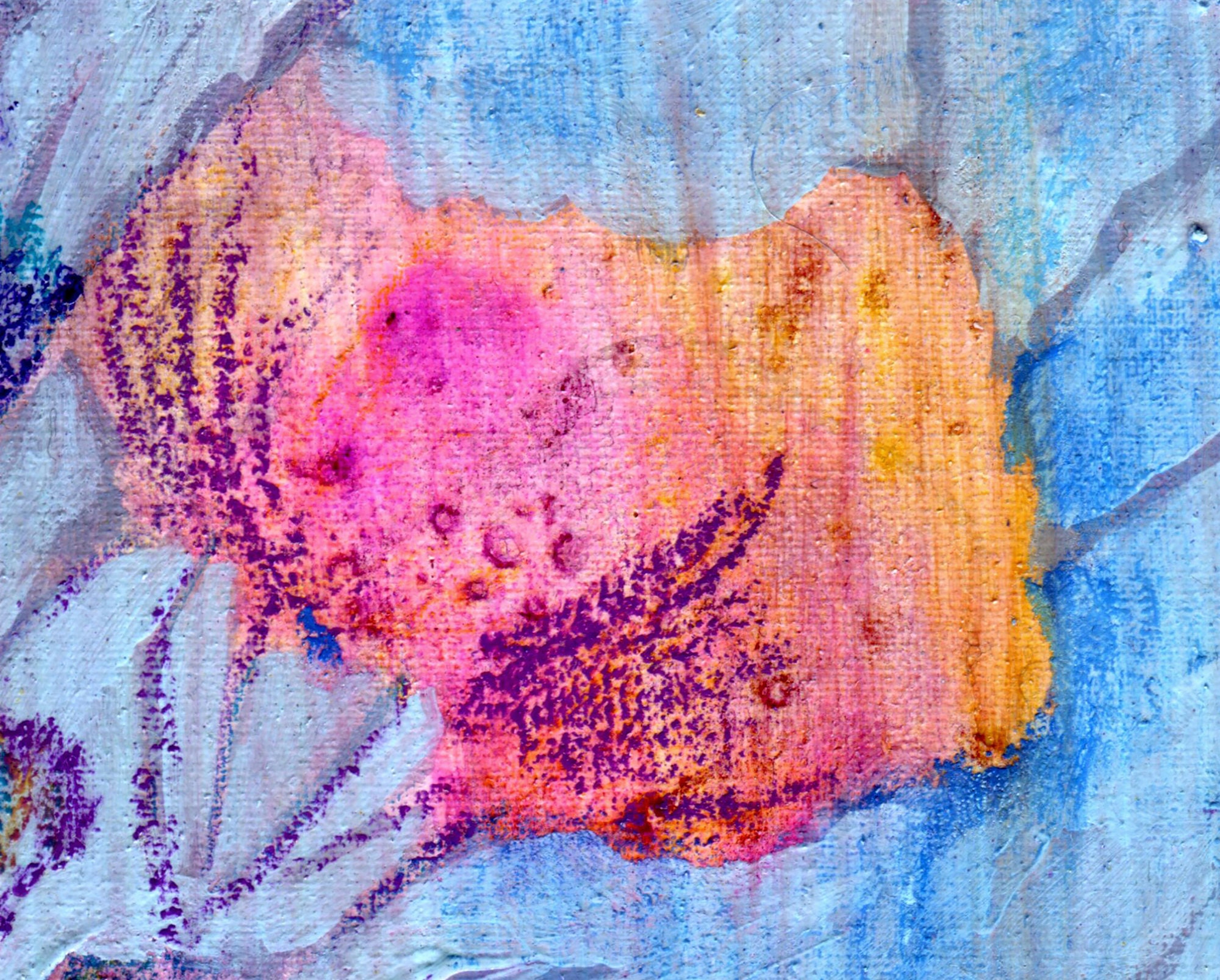 Abstract Blue and Pink Floral Painting Flowers and Foliage - Etsy