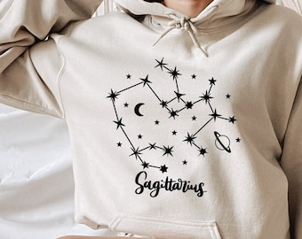 Skytten Zodiac Hoodie - Skytten Constellation Hoodie - Design Astrologisk Hoodie – Astrolog Lärare Hoodie - Skytten Födelsedag