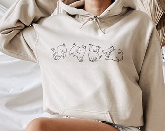 Cute Pigs Hoodie, Pig Lover Hoodie, Gift for Pig Owner, Pet Lover Hoodie, Pig Print Hoodie, Funny Pig Hoodie, Pet Owner Hoodie