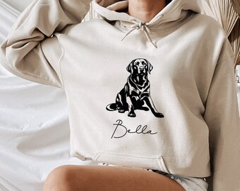 Custom Dog Hoodie, Dog Mom Hoodie, Dog Lover Hoodie, Personalized Dog Hoodie, Dog Name Hoodie, Gift for Dog Lover, Pet Portrait Hoodie
