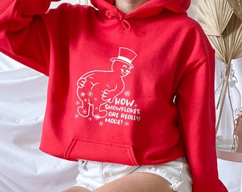How Snowflakes Are Really Made Hoodie, Funny Christmas Hoodie, Christmas Party Hoodie, Winter Hoodie, Snowman Hoodie, Merry Christmas Hoodie
