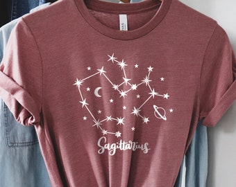 Sagittarius Zodiac Shirt - Sagittarius Constellation Shirt - Design Astrological Shirt – Astrologer Teacher Shirt  Sagittarius Birthday Gift