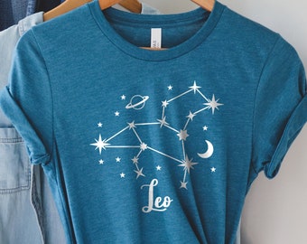 Leo Horoscope Shirt - Leo Birthday Gift - Design Astrological Shirt - Leo August Birthday Shirt -Horoscope Mom Tee – Constellation Shirt