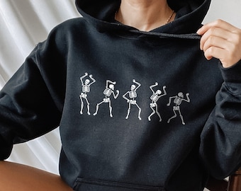Dancing Skeleton Hoodie, Funny Halloween Skeleton Hoodie, Halloween Party Hoodie, Halloween Costume Hoodie, Spooky Hoodie