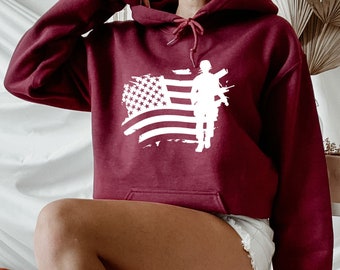 Sudadera con capucha del 4 de julio, sudadera con capucha del Día de la Independencia, sudadera con capucha para soldados, sudadera con capucha patriótica estadounidense, sudadera con capucha Usa Cruzada de Estados Unidos, sudadera con capucha veterana,