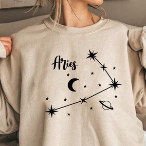 Aries Zodiac Sweatshirt - Astrological Love Sweatshirt - Aries Astrology Sweatshirt - Aries Horocsope Sign Sweatshirt - Astrology Teacher