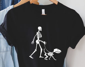 Funny Halloween Skeleton Shirt, Halloween Dog Lover Shirt, Dog Skeleton Shirt, Halloween Party Shirt, Halloween Costume Shirt,
