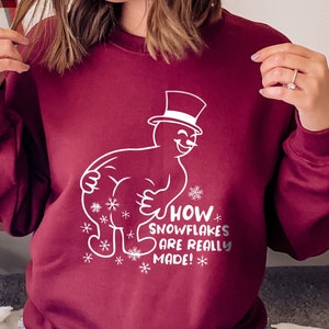 How Snowflakes Are Really Made Sweatshirt, Funny Christmas Sweatshirt, Christmas Party Sweatshirt, Winter Sweatshirt, Snowman Sweatshirt,