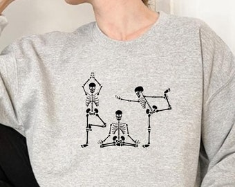 Skeleton Yoga Sweatshirt, Halloween Yoga Sweatshirt, Funny Halloween Sweatshirt, Halloween Yogi Sweatshirt, Halloween Costume Sweatshirt