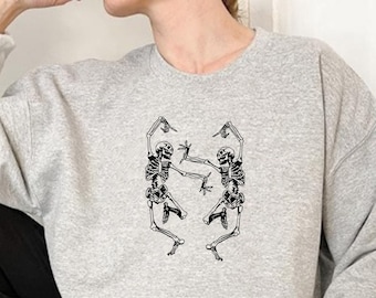 Tanzender Skelett Sweatshirt, Lustiges Halloween Skelett Sweatshirt, Halloween Party Sweatshirt, Halloween Kostüm Sweatshirt, SkelettPullover
