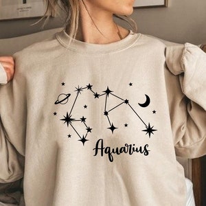 Sternzeichen Wassermann Sweatshirt - Sternbild Wassermann Sweatshirt - Wassermann Horoskop Sweatshirt - Design astrologisches Sweatshirt - Widder Zeichen