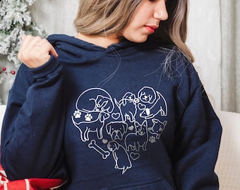 Dog Heart Hoodie, Dog Lover Gift, Dog Mom Hoodie, Dog Valentines Hoodie, Dog Lover Hoodie, Dog Mama Hoodie, , Furry Mom Hoodie, Dog Mom Gift
