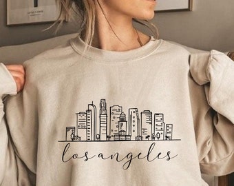 Los Angeles Sweatshirt, Los Angeles Skyline Sweatshirt, Los Angeles Lover Gift, West Coast Sweatshirt, California Sweatshirt, Sky Scraper
