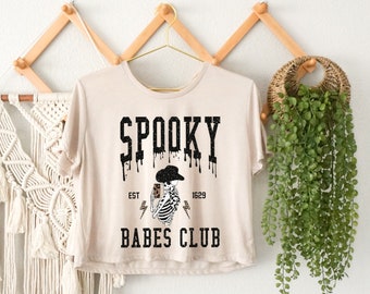 Spooky Babes Club Crop Top, Halloween Squad Crop Top, Halloween Family Matching Crop Top, Pumpkin Crop Top, Horror Crop Top, Funny Halloween