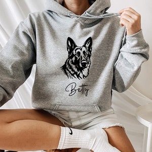 Custom Dog Face Hoodie, Dog Mom Hoodie, Dog Lover Hoodie, Personalized Dog Hoodie, Dog Name Hoodie, Gift for Dog Lover, Pet Portrait Hoodie