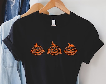 Koszulka z dynią, Koszulka z dynią na Halloween, Śmieszna koszulka na Halloween, Koszulka na imprezę Halloween, Koszulka z czarownicą, Koszulka z prezentem na Halloween, Kostium na Halloween
