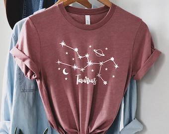 Taurus horoskopskjorta - Taurus födelsedagspresent - Symbol astrologisk skjorta - Mystisk Taurus skjorta astrologi älskare skjorta - Astrologilärare