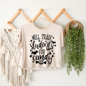 Halloween Teacher Crop Top, Adventure Crop Top, Witch Woman Gift, Trick Or Treat Gift, Scary Teacher Crop Top, Halloween Crop Top, Spooky