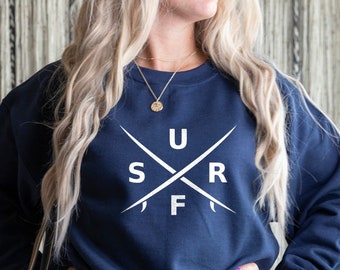 Surf Board Sweatshirt, Ocean Waves Suf Sweatshirt, Beach Surfing Sweatshirt, Surf Fashion Sweatshirt, Sunshine Love Sweater , Summer Sweater