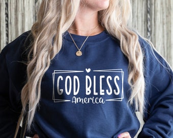 God Bless America Sweatshirt, America Freedom Sweatshirt, America Lover Sweatshirt, Red White Blue Sweatshirt, Patriotic USA Sweatshirt