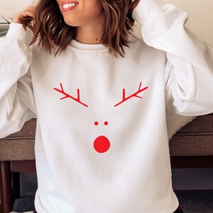 Merry Christmas Deer Sweatshirt, Merry Christmas Reindeer Sweatshirt, Christmas Antlers Sweatshirt, Christmas Deer Sweatshirt,