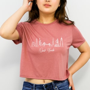 New York Crop Top, New York City Cropped Tee, New York Crop Top, East Coast Cropped Tee, New Yorker Crop Top, New York Lover Gift,