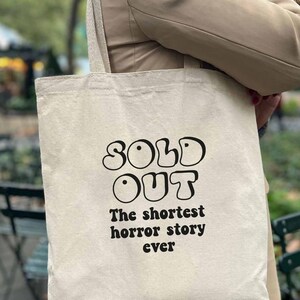 Die kürzeste Horrorgeschichte aller Zeiten Baumwolltasche, trendige Tasche, Reisetasche, Coworker Geschenk, sarkastische Tasche, coole Tasche