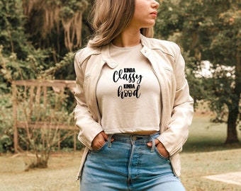 Kinda Classy Kinda Hood Crop Top, Humorous Crop Top, Sarcastic Crop Top, Sarcasm Crop Top, Sassy Gift, Crop Tops With Sayings Crop Top
