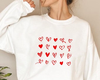 Valentines Day Sweatshirt, Valentines Day Gift, Love Sweatshirt, Heart Sweatshirt, Women Valentine Sweater, Teacher Valentine Day Sweatshirt