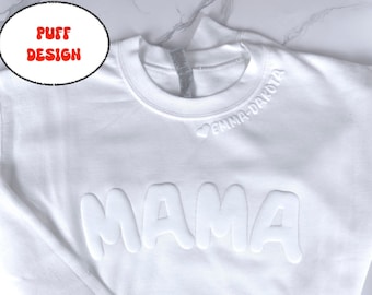 Personalisiertes Mama Puff Sweatshirt, benutzerdefiniertes Mama Sweatshirt, Muttertagsgeschenk, Geburtstagsgeschenk für Mama, neue Mama Geschenk, coole Mama Pullover