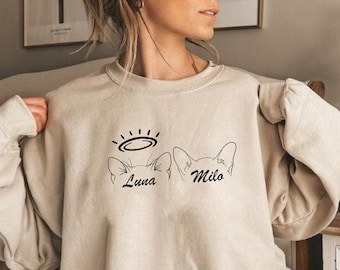 Custom Cat Ears Sweatshirt, Cat Mom Sweatshirt, Cat Lover Sweatshirt, Cat People Sweatshirt, New Cat Owner Sweatshirt, Pet Lover Sweatshirt