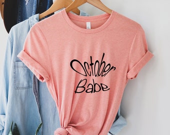 Camisa de outubro Babe, camisa de meu aniversário de outubro, camisa de aniversário em outubro, presente de lenda de aniversário, camiseta King de outubro, camisa engraçada de festa de outubro
