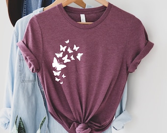 Butterfly Shirt, Monarch Shirt, Butterfly Pocket Graphic Tee, Cute Butterfly Shirt, Summer Graphic Tee, Spring Shirt, Monarch Minimalist