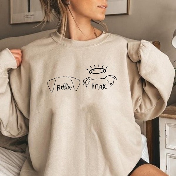 Benutzerdefinierte Hundeohren Sweatshirt, Hundemama Sweatshirt, Hundeliebhaber Sweatshirt, Hunde Menschen Sweatshirt, neuer Hundebesitzer Sweatshirt, Haustier-Liebhaber Sweatshirt