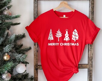 Weihnachtsbaum Shirt, Weihnachtshemden für Frauen, Frohe Weihnachten Shirt, Weihnachtsparty Shirt, Tannenbäume Shirt, Lustiges Weihnachtsshirt