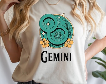 Gemini Constellation Shirt  - Astrology Lover Shirt - Gemini Zodiac Sign Shirt - Zodiac Twins Symbol Tee - Astrological Family Shirt