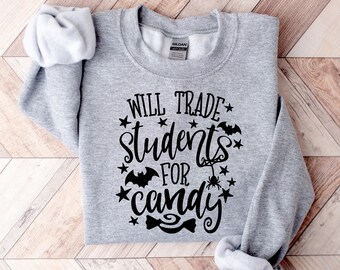 Halloween Teacher Sweatshirt, Fall Sweatshirt, Gift For Halloween Sweatshirt, Witch Teacher Sweatshirt, Scary Movie Sweatshirt, Halloween