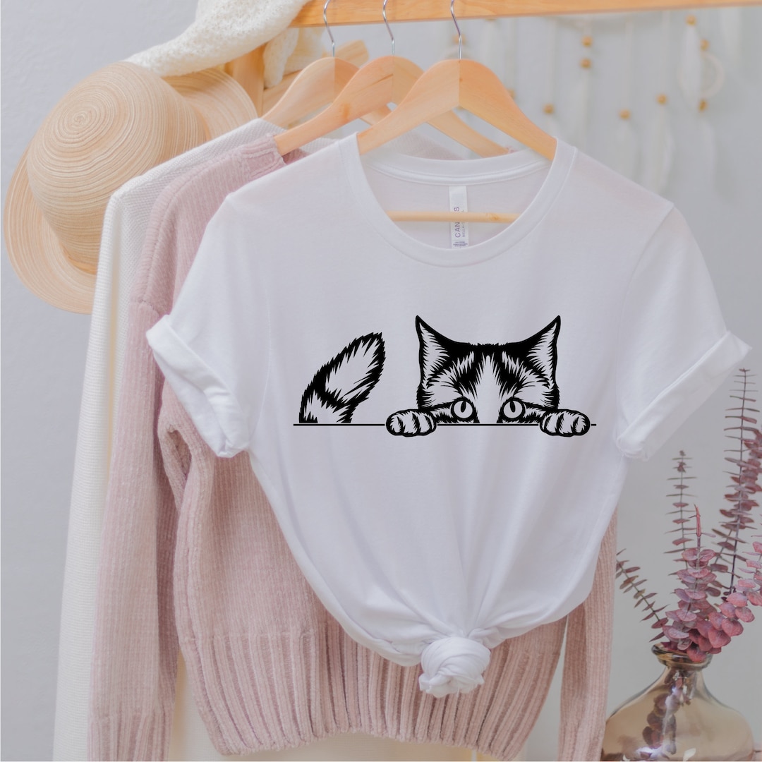 Cat Shirt Cat Face Shirt Gift for Cat Lover Cat Mom Shirt Etsy