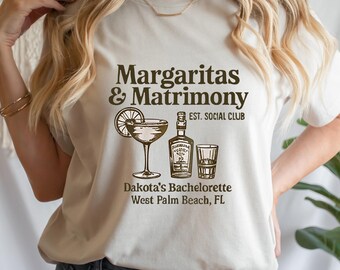 Maglietta con margarita e matrimonio, maglietta per addio al nubilato, maglietta con drink per matrimonio, grafica "Tequila Bride Squad"