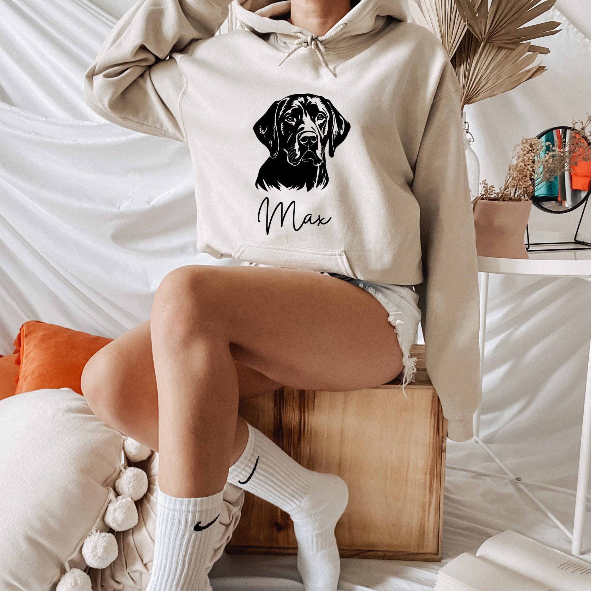 Custom Dog Face Hoodie Dog Mom Hoodie Dog Lover Hoodie Personalized Dog Hoodie Dog Name Hoodie Gift for Dog Lover Pet Portrait Hoodie