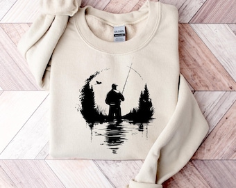 Moletom personalizado para pesca, moletom para entusiasta da pesca, pesca em água doce, presente para o pai, moletom para o Dia dos Pais, moletom para o avô
