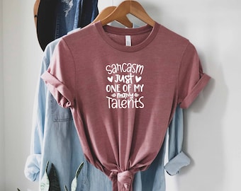 Camisa de sarcasmo solo uno de mis muchos talentos, eslogan sarcástico, camisa de sarcasmo, camisa ofensiva, camisa con los ojos en blanco, camisa de humor oscuro