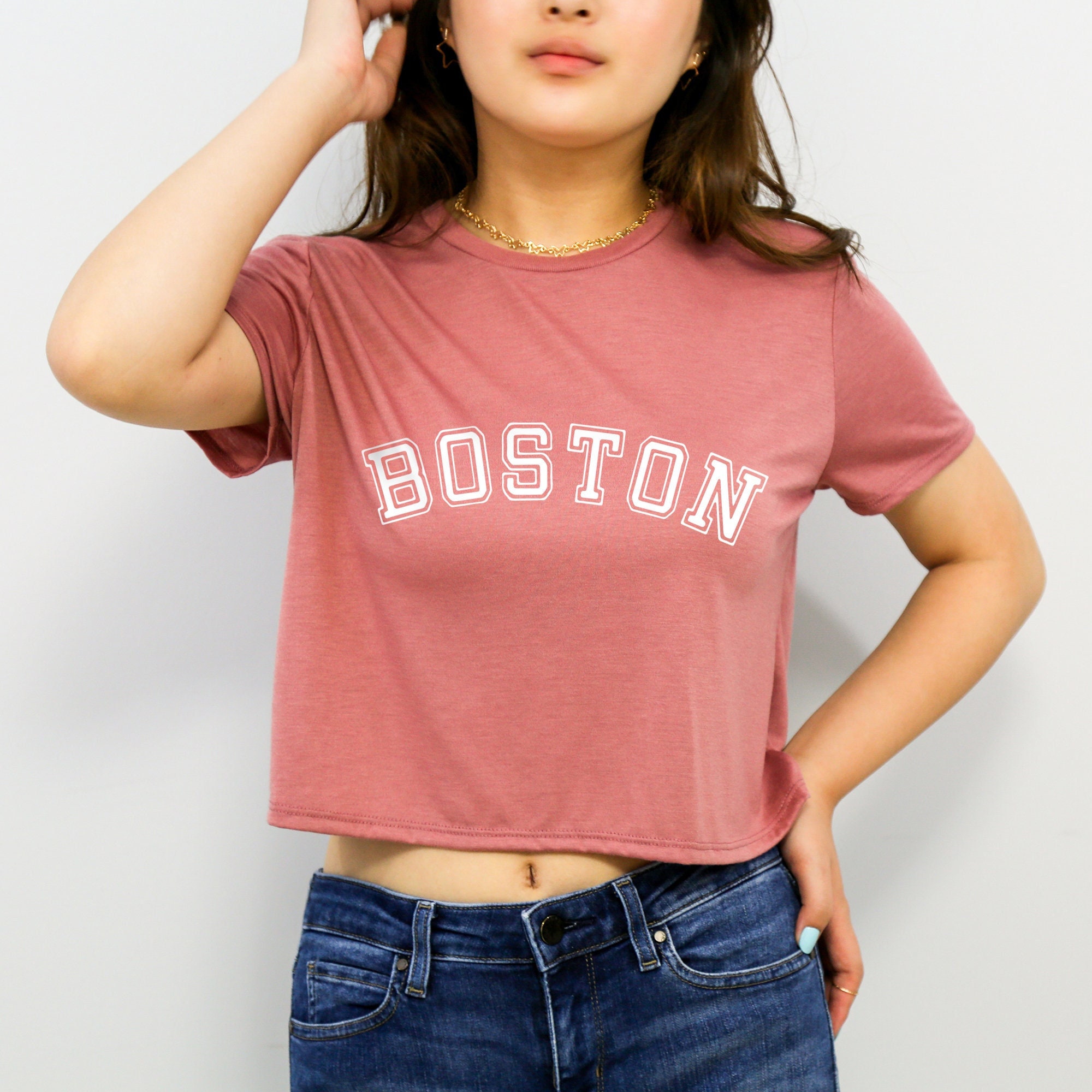 Embroidered Boston Graphic Tube Top