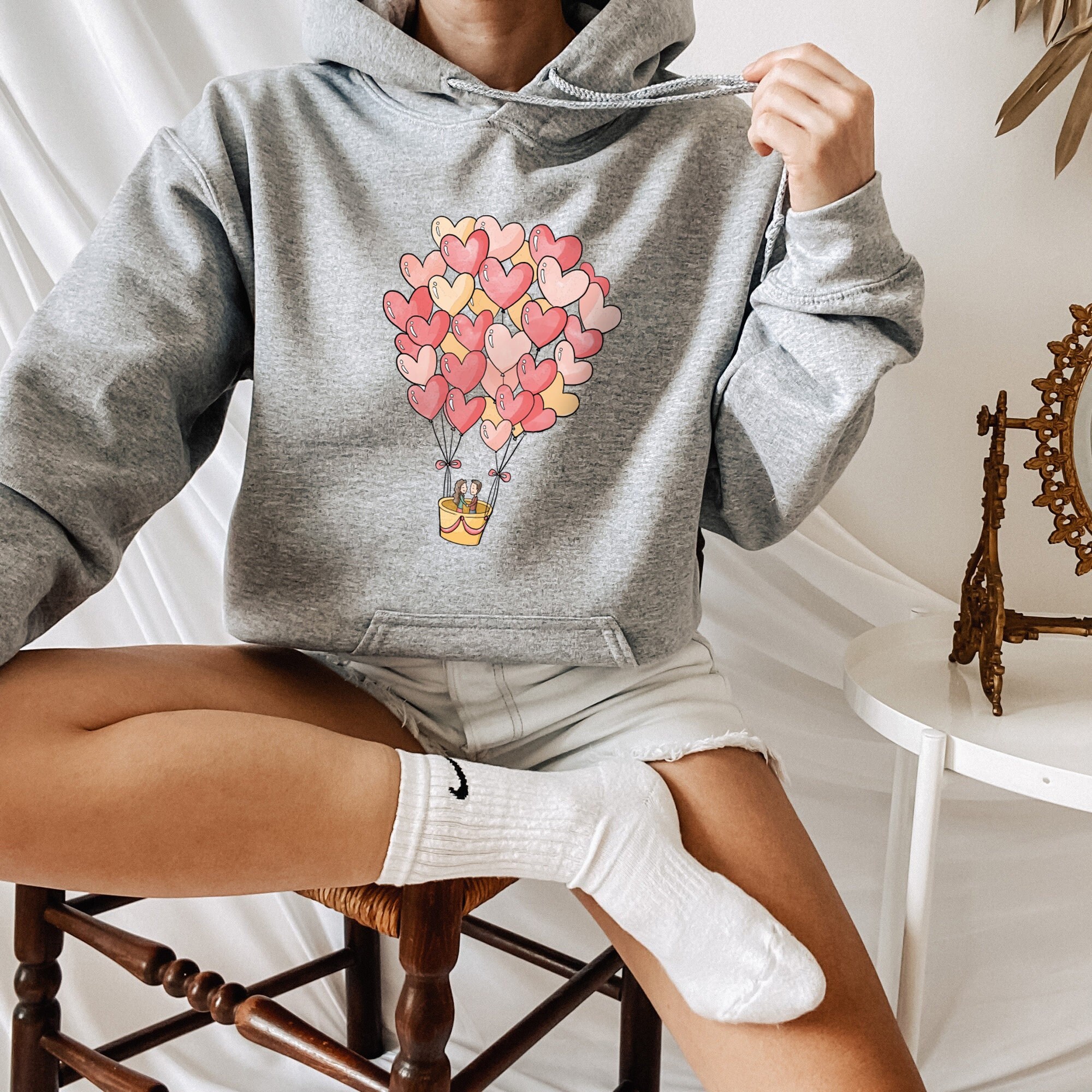 Balloons of Heart Hoodie, Balloons Lover Hoodie, Happy Valentine