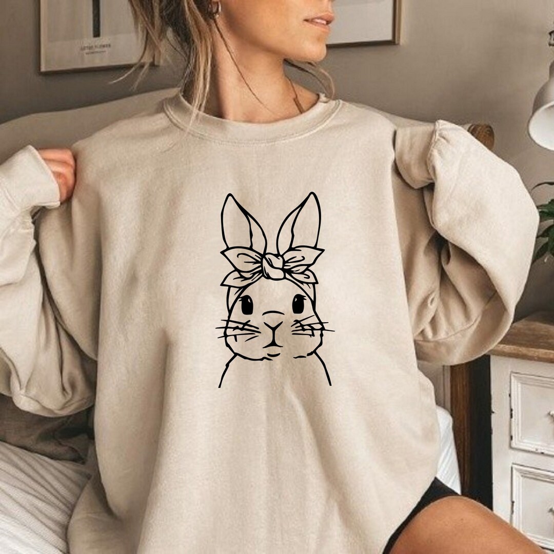Easter Bunny Sweatshirt, Cute Easter Sweatshirt, Bunny Lover Sweatshirt ...